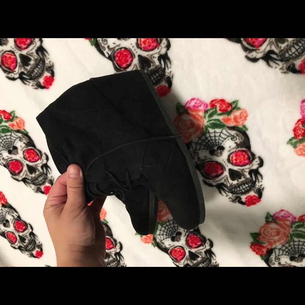 Black suede booties